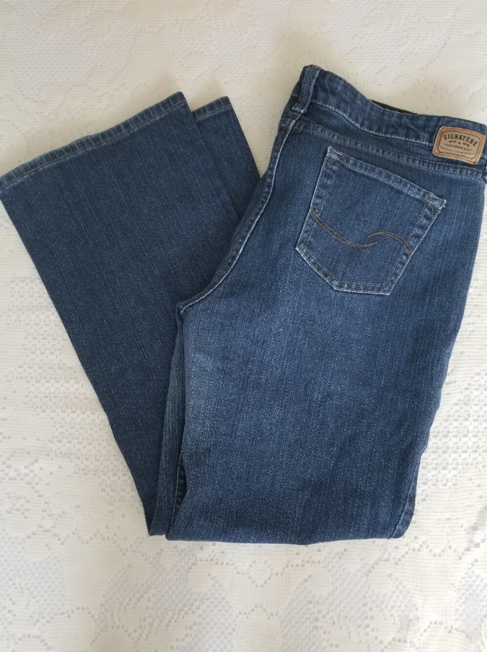 Signature by Levi Strauss Dark Blue Wide Leg Jeans
